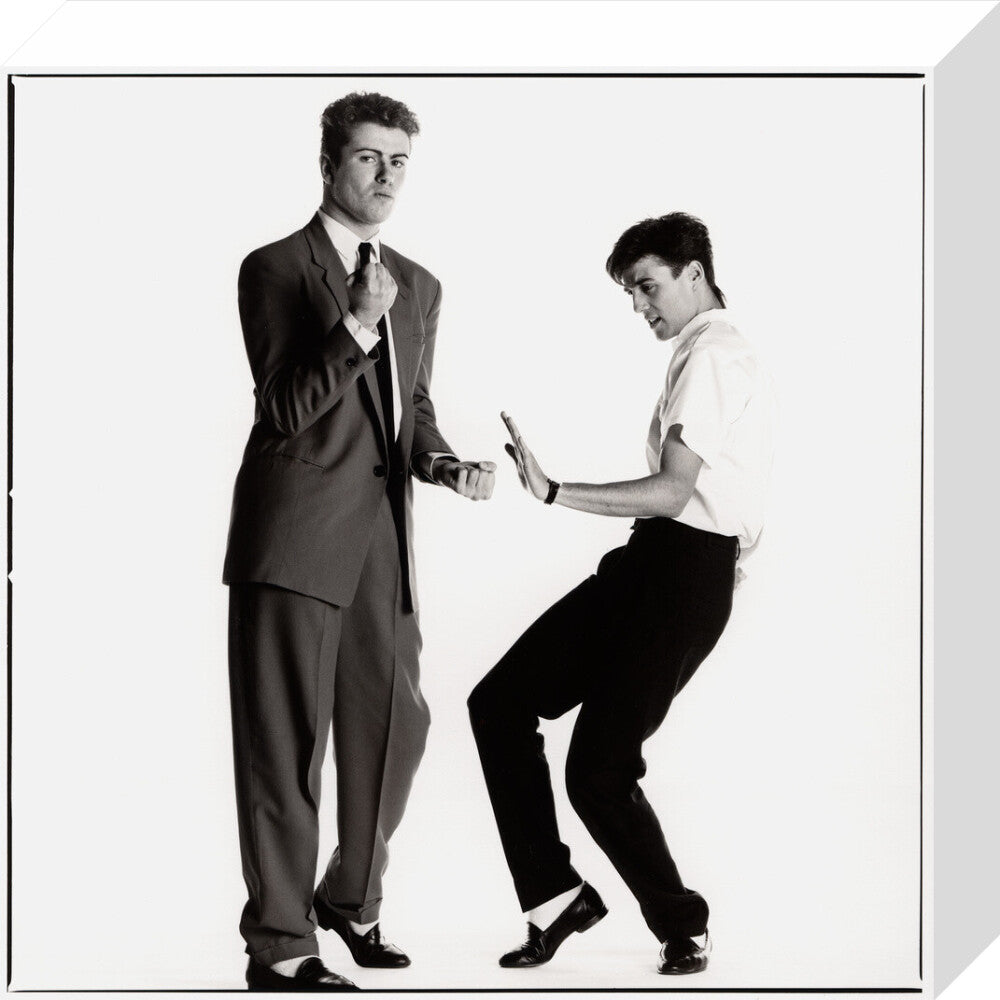 Wham! (george michael; andrew ridgeley) portrait print (stretched canvas, small, no frame)