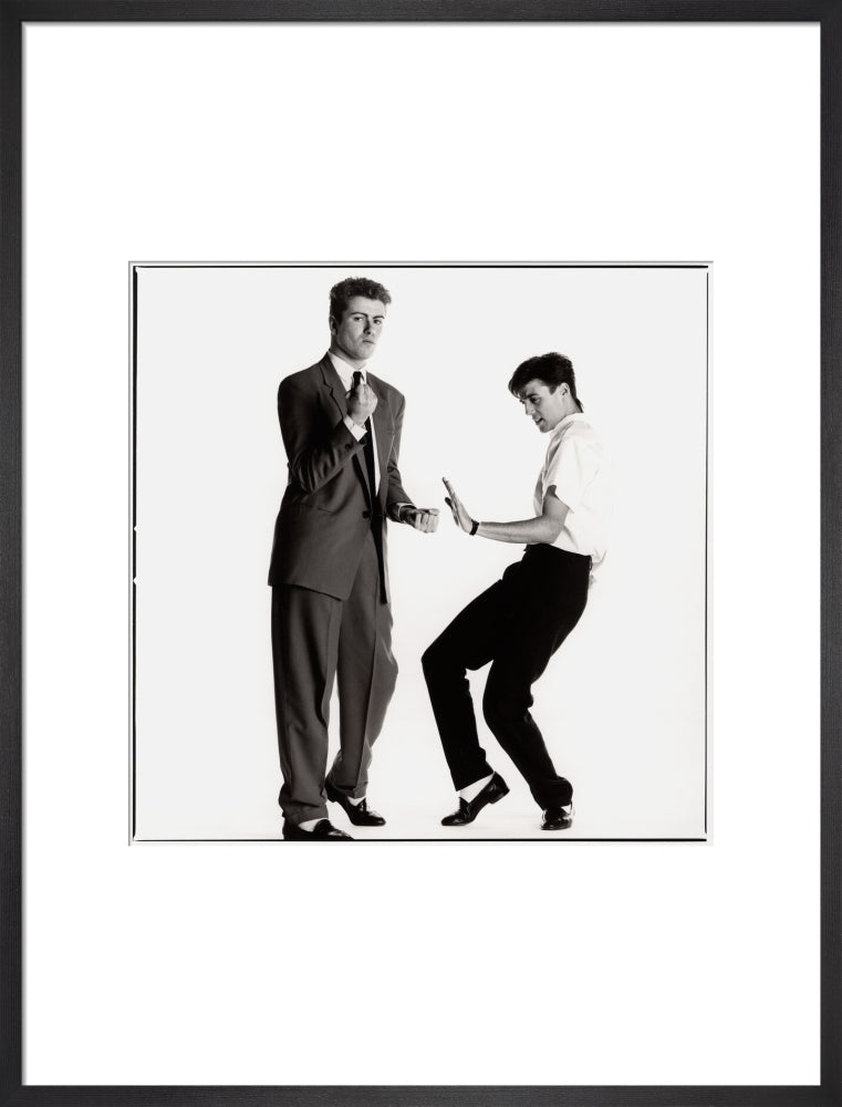 Wham! (george michael; andrew ridgeley) portrait print (art print, large, black frame)