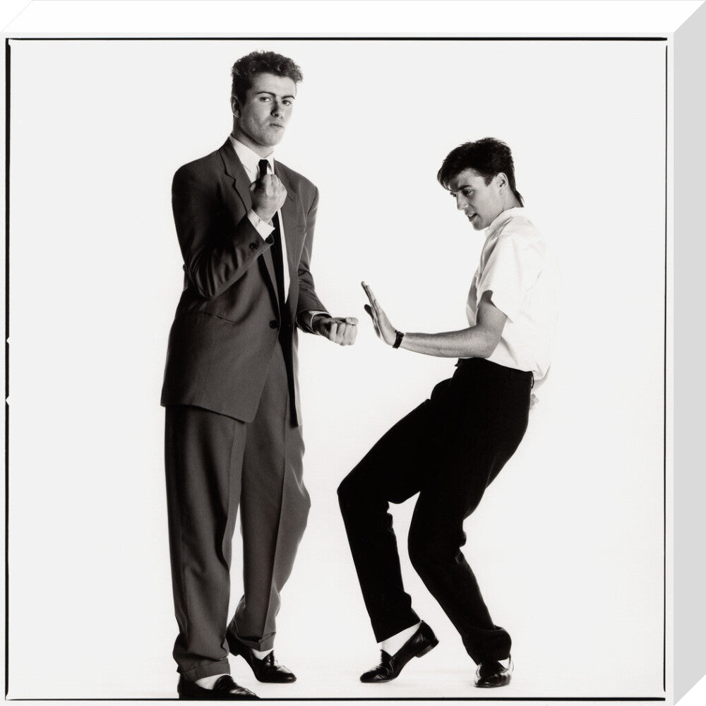 Wham! (george michael; andrew ridgeley) portrait print (stretched canvas, medium, no frame)