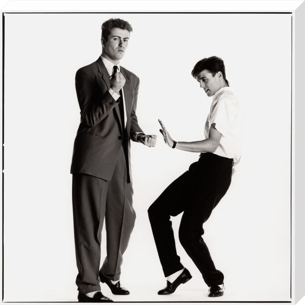 Wham! (george michael; andrew ridgeley) portrait print (stretched canvas, large, no frame)