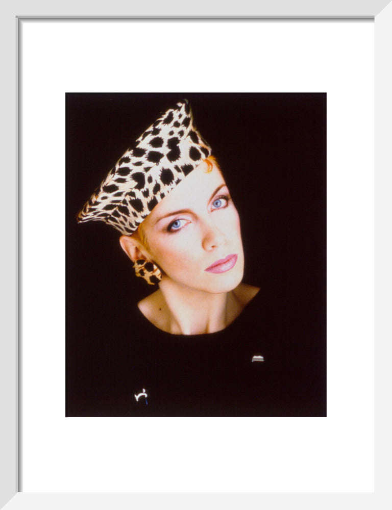 Annie lennox portrait print (art print, small, white frame frame)