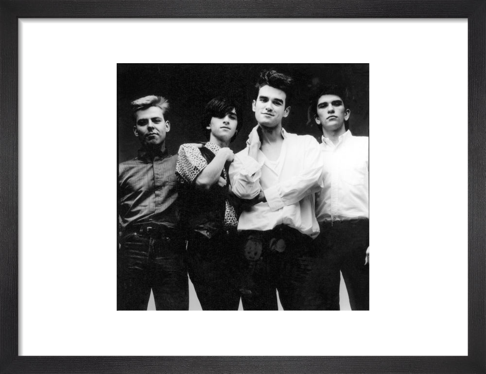 The smiths (andy rourke; johnny marr; morrissey; mike joyce) portrait print (art print, small, black frame)