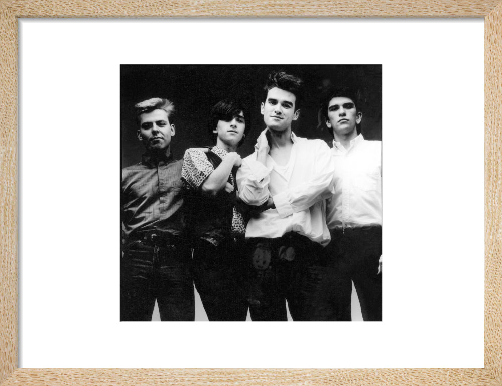 The smiths (andy rourke; johnny marr; morrissey; mike joyce) portrait print (art print, small, natural frame)