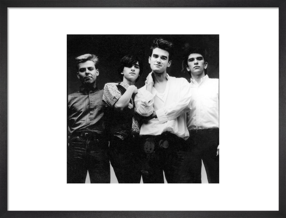 The smiths (andy rourke; johnny marr; morrissey; mike joyce) portrait print (art print, medium, black frame)