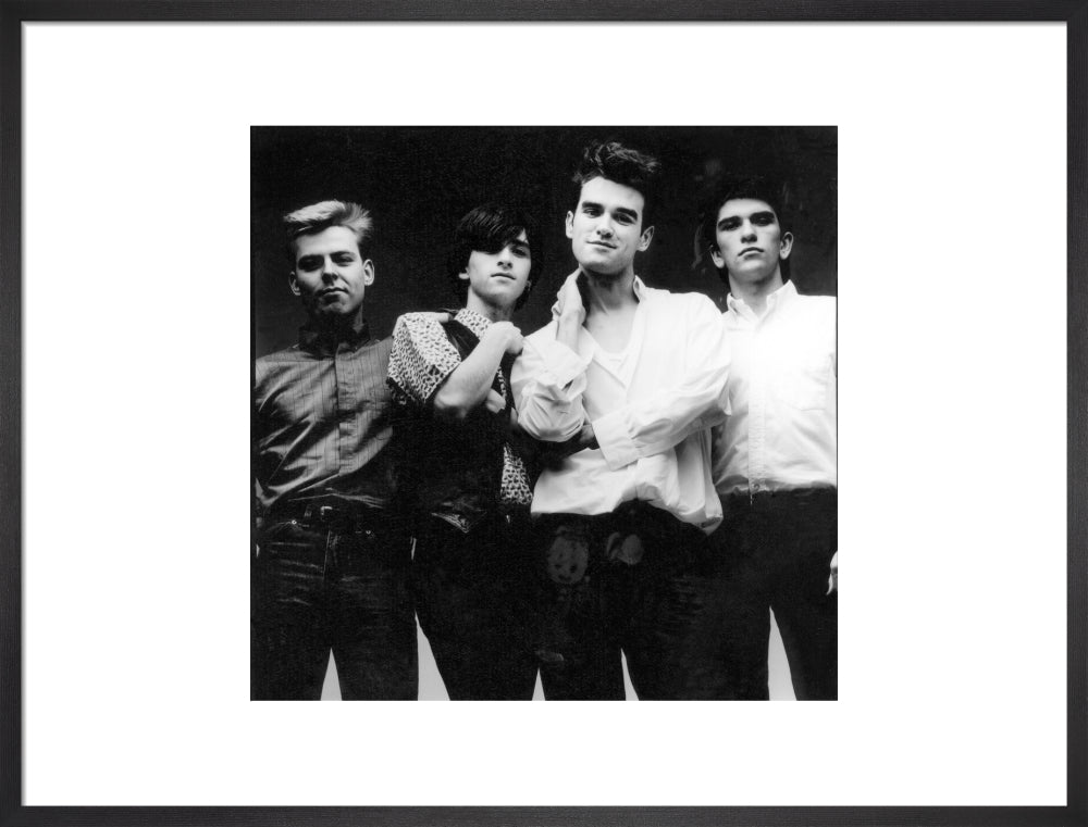 The smiths (andy rourke; johnny marr; morrissey; mike joyce) portrait print (art print, large, black frame)