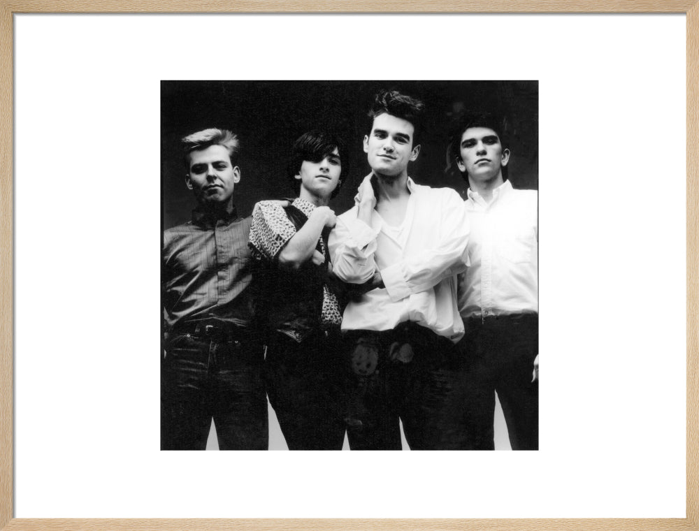 The smiths (andy rourke; johnny marr; morrissey; mike joyce) portrait print (art print, large, natural frame)