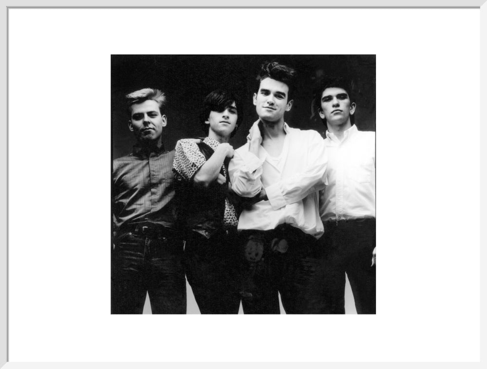 The smiths (andy rourke; johnny marr; morrissey; mike joyce) portrait print (art print, extra large, white frame)