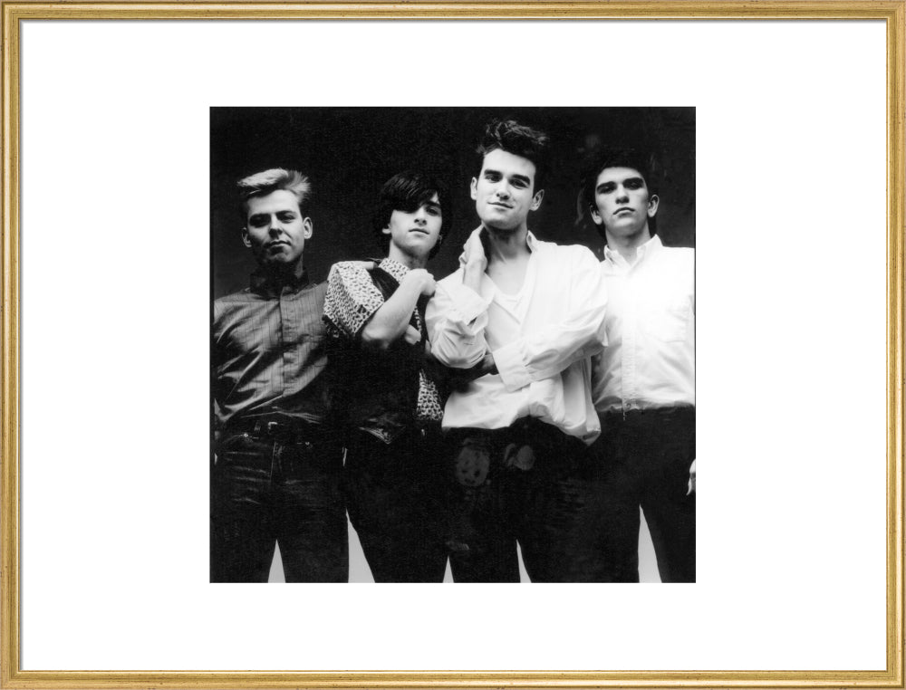 The smiths (andy rourke; johnny marr; morrissey; mike joyce) portrait print (art print, extra large, gold frame)