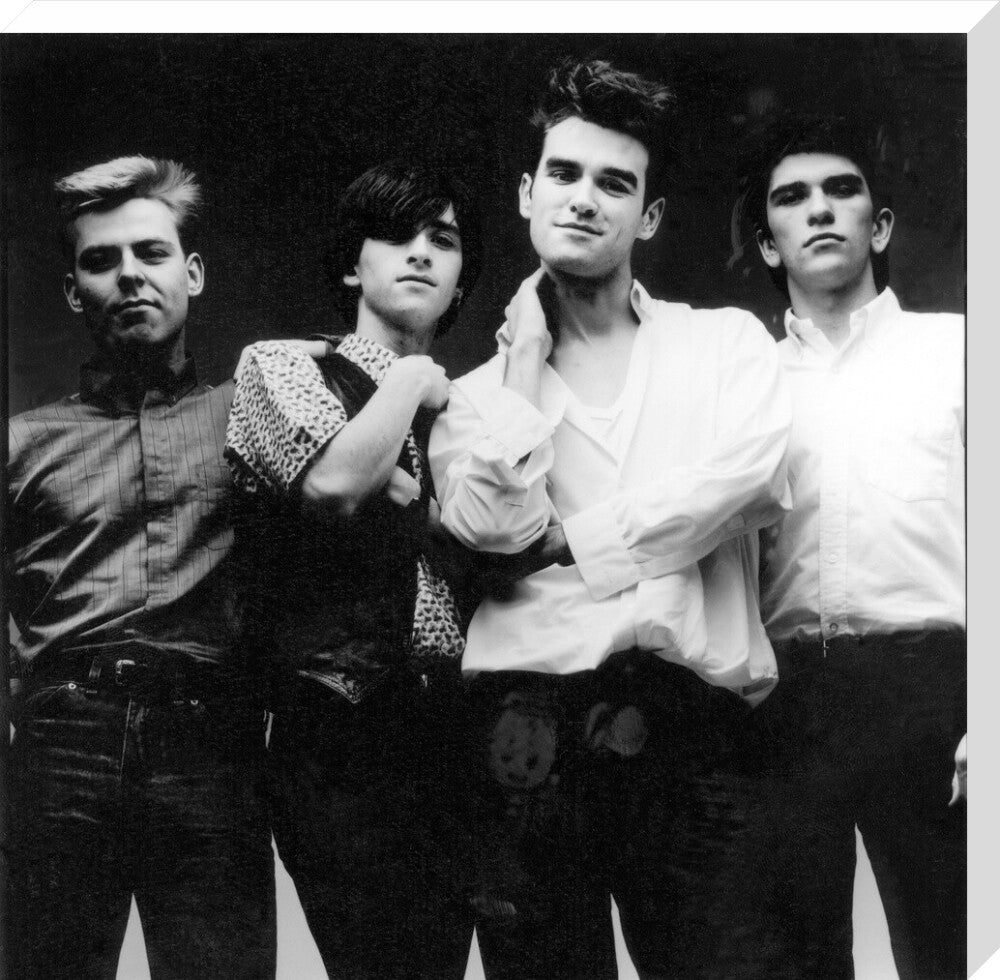 The smiths (andy rourke; johnny marr; morrissey; mike joyce) portrait print (stretched canvas, large, no frame)