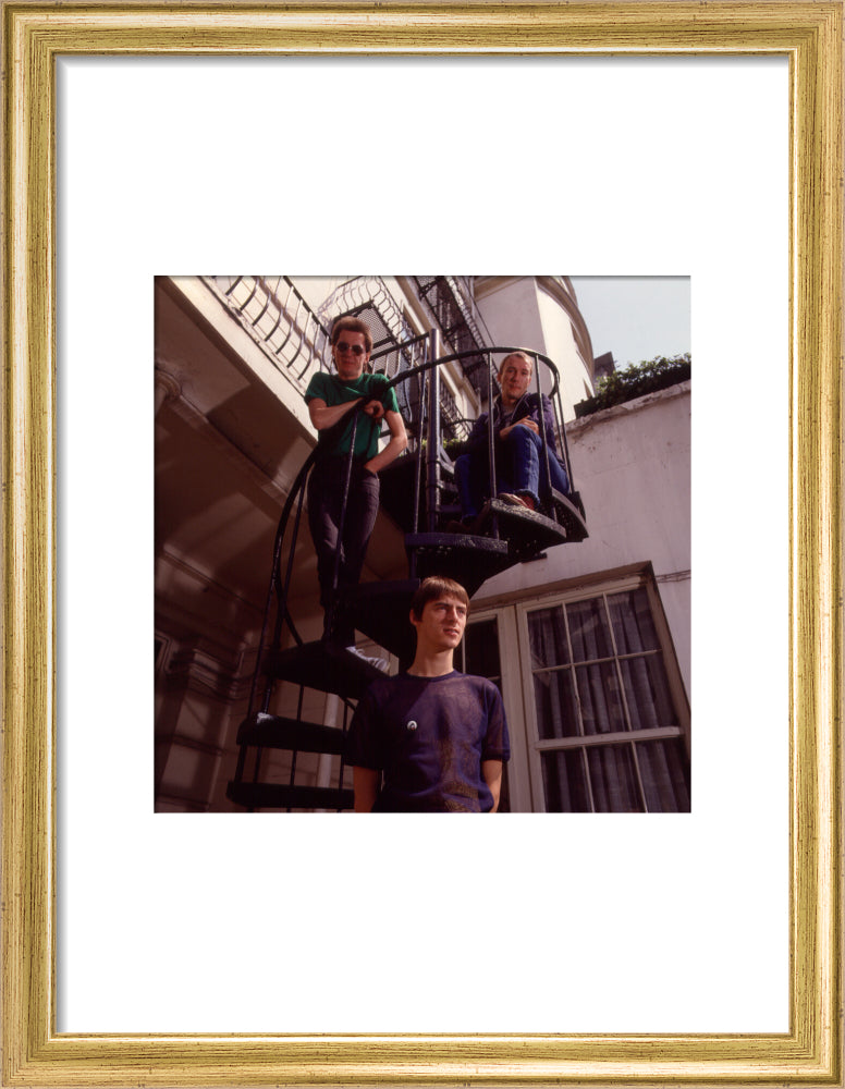 The jam (bruce foxton; paul weller; rick buckler) portrait print (art print, small, gold frame)