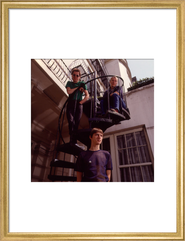 The jam (bruce foxton; paul weller; rick buckler) portrait print (art print, medium, gold frame)