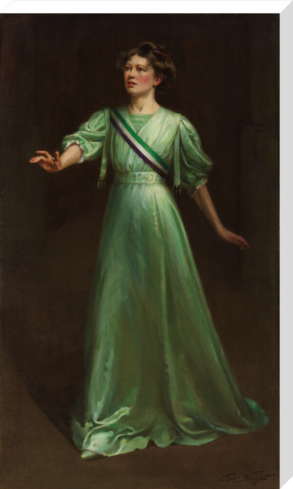 Dame christabel pankhurst portrait print (stretched canvas, extra large, no frame frame)