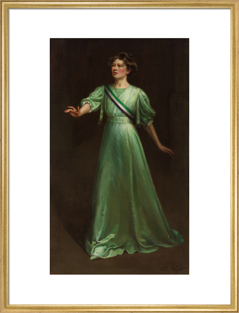 Dame christabel pankhurst portrait print (art print, large, gold frame frame)