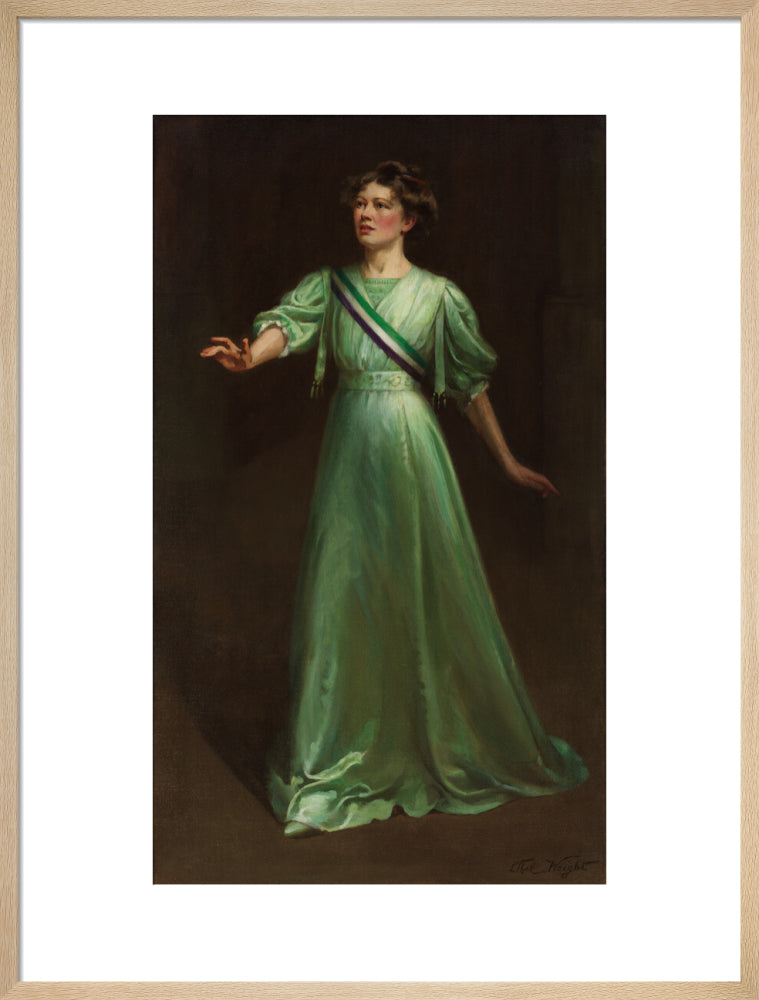 Dame christabel pankhurst portrait print (art print, large, natural frame frame)