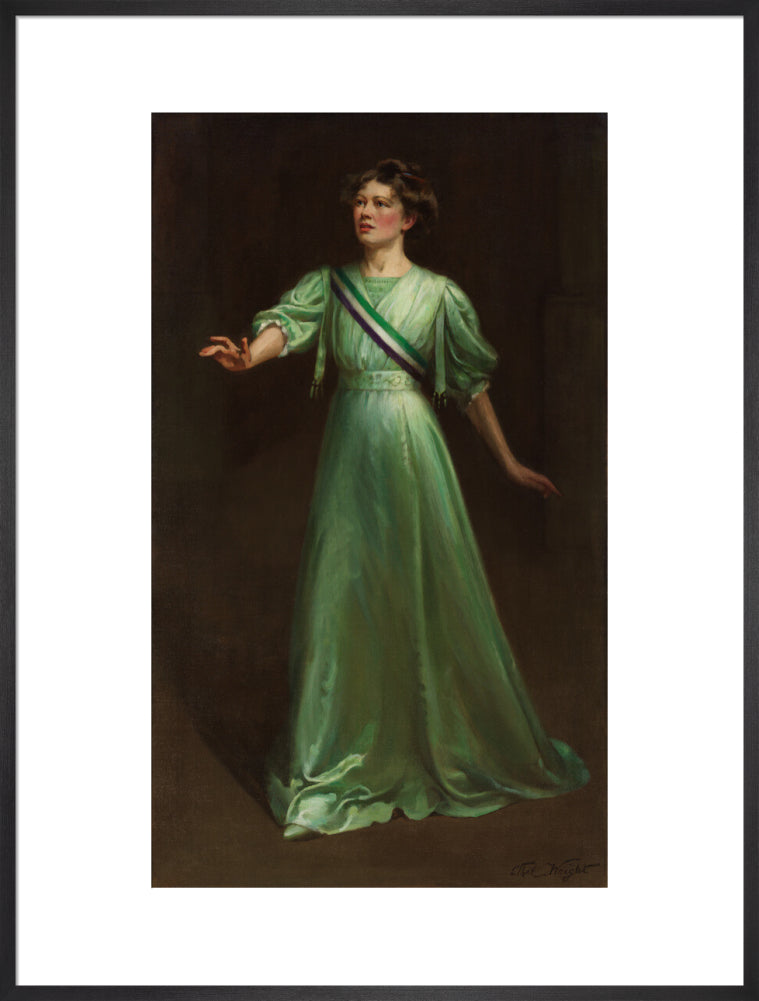 Dame christabel pankhurst portrait print (art print, extra large, black frame frame)
