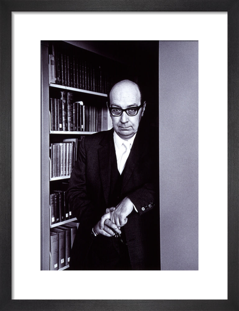 Philip larkin portrait print (art print, small, black frame)