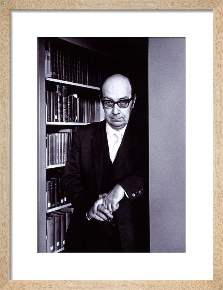 Philip larkin portrait print (art print, small, natural frame)