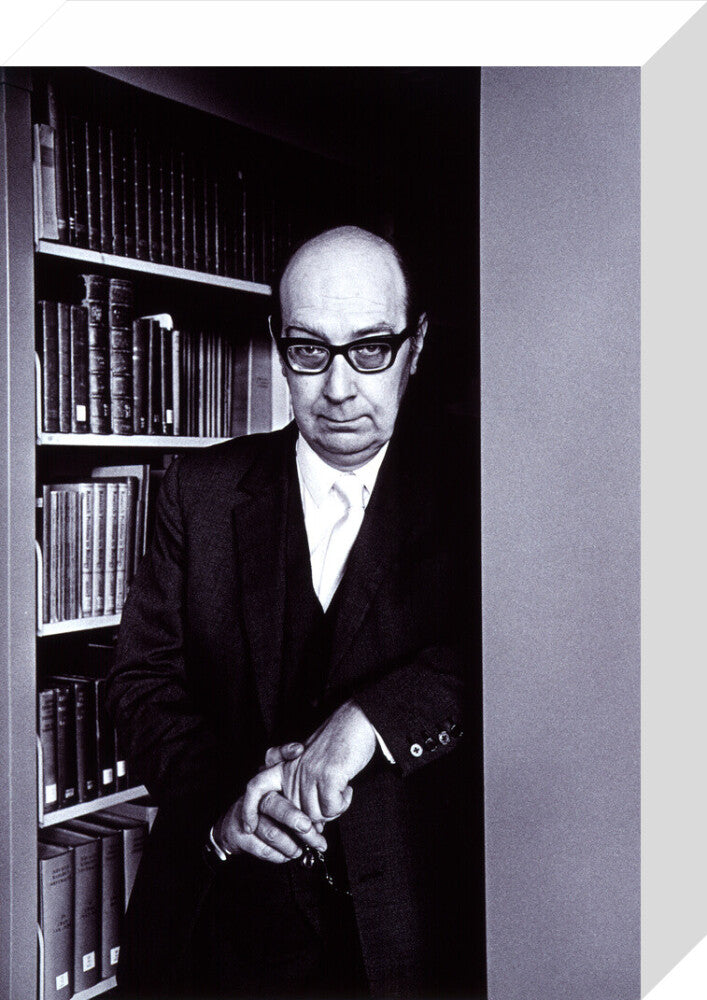 Philip larkin portrait print (stretched canvas, small, no frame)