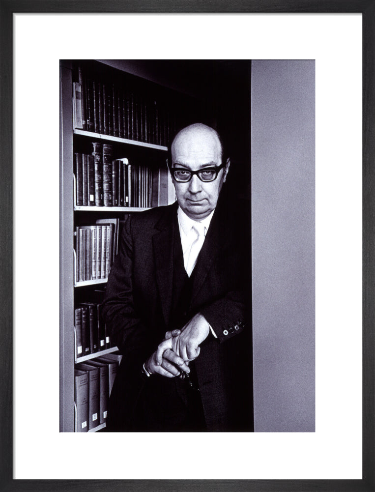 Philip larkin portrait print (art print, medium, black frame)