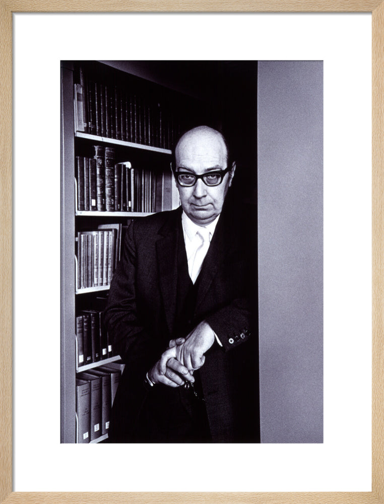 Philip larkin portrait print (art print, medium, natural frame)