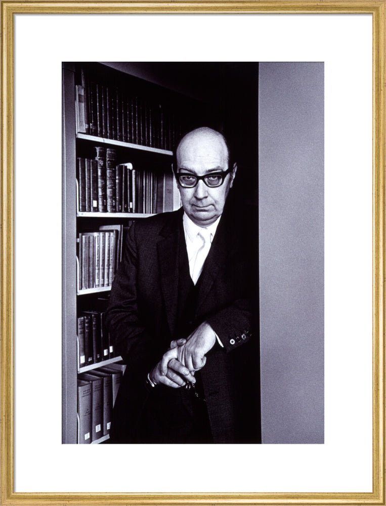 Philip larkin portrait print (art print, large, gold frame)