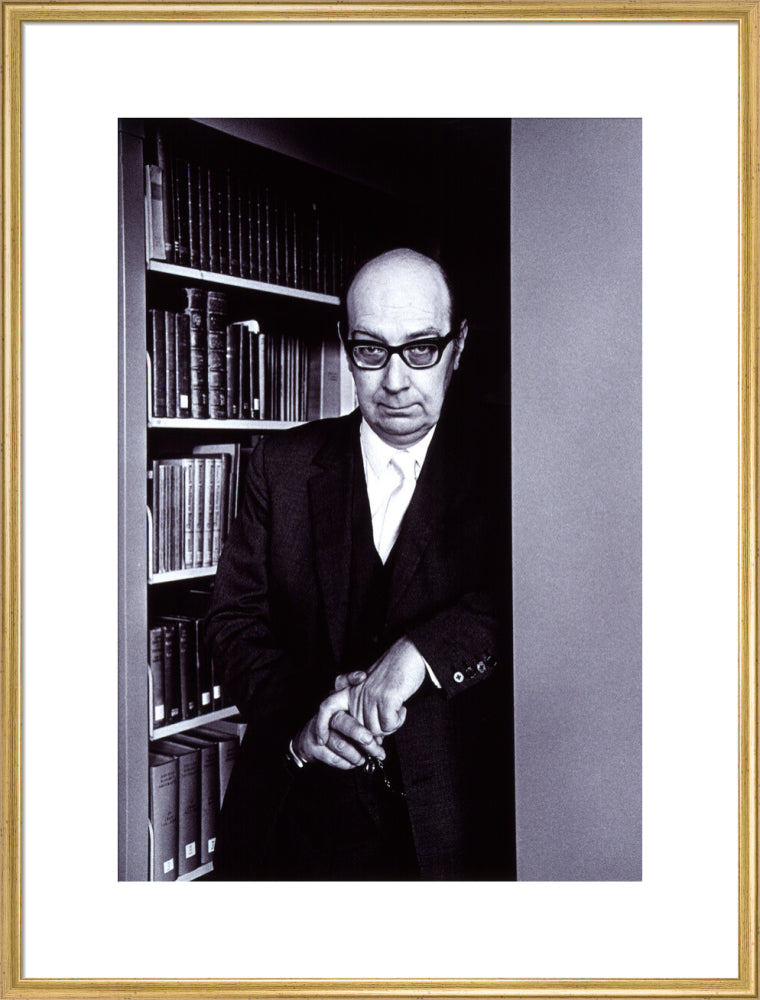 Philip larkin portrait print (art print, extra large, gold frame)