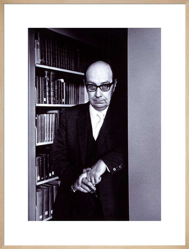 Philip larkin portrait print (art print, extra large, natural frame)
