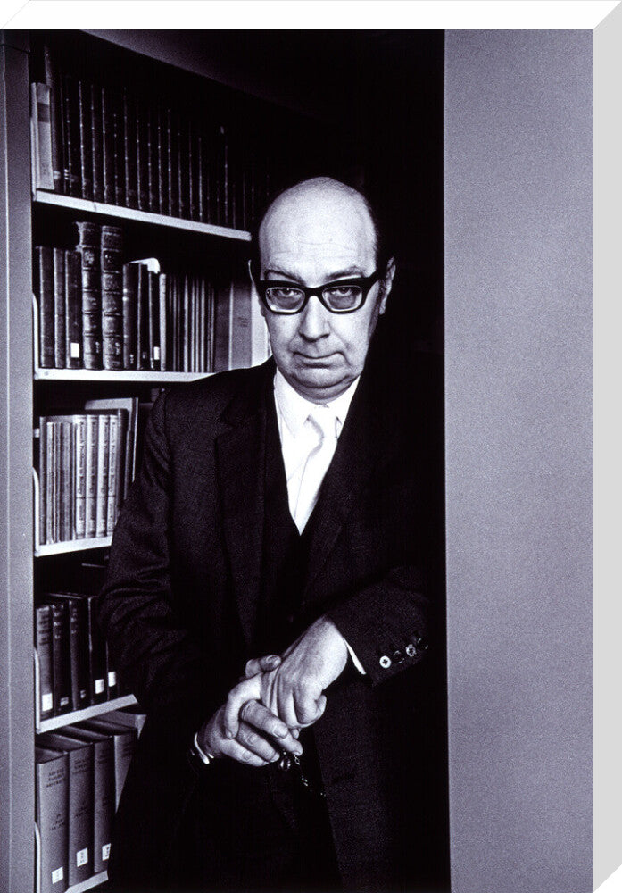 Philip larkin portrait print (stretched canvas, large, no frame)