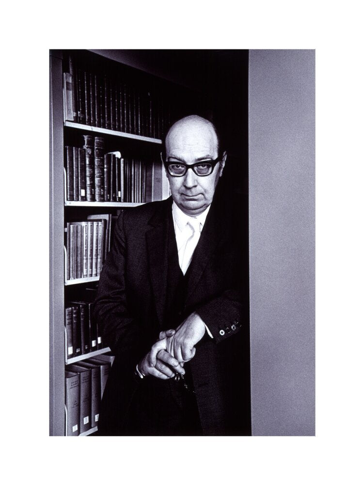 Philip larkin portrait print (art print, medium, no frame)