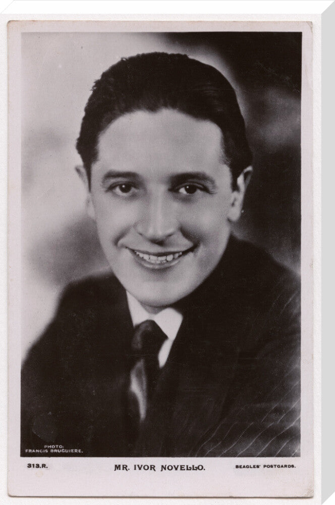 Ivor novello portrait print (stretched canvas, extra large, no frame)