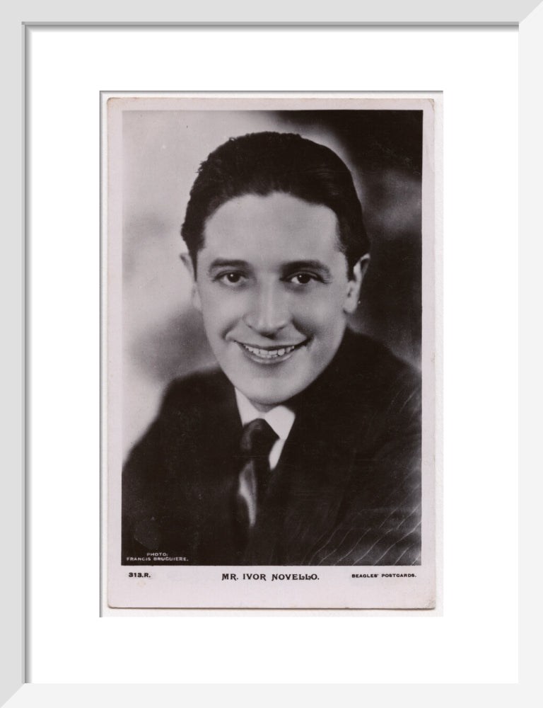 Ivor novello portrait print (art print, small, white frame)