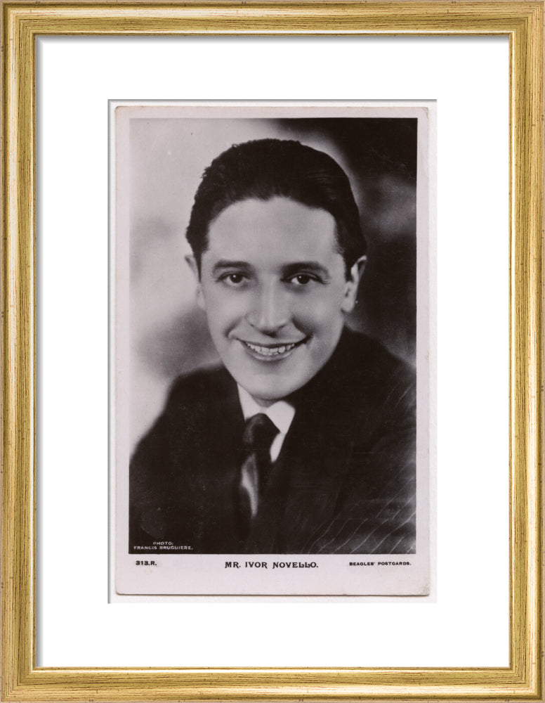 Ivor novello portrait print (art print, small, gold frame)