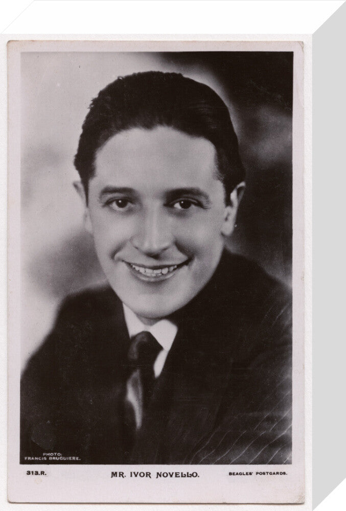 Ivor novello portrait print (stretched canvas, small, no frame)