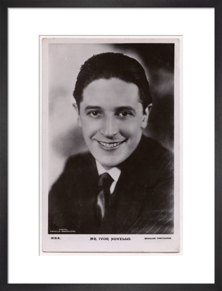 Ivor novello portrait print (art print, medium, black frame)