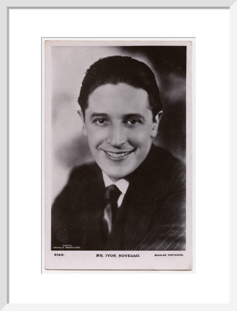 Ivor novello portrait print (art print, medium, white frame)