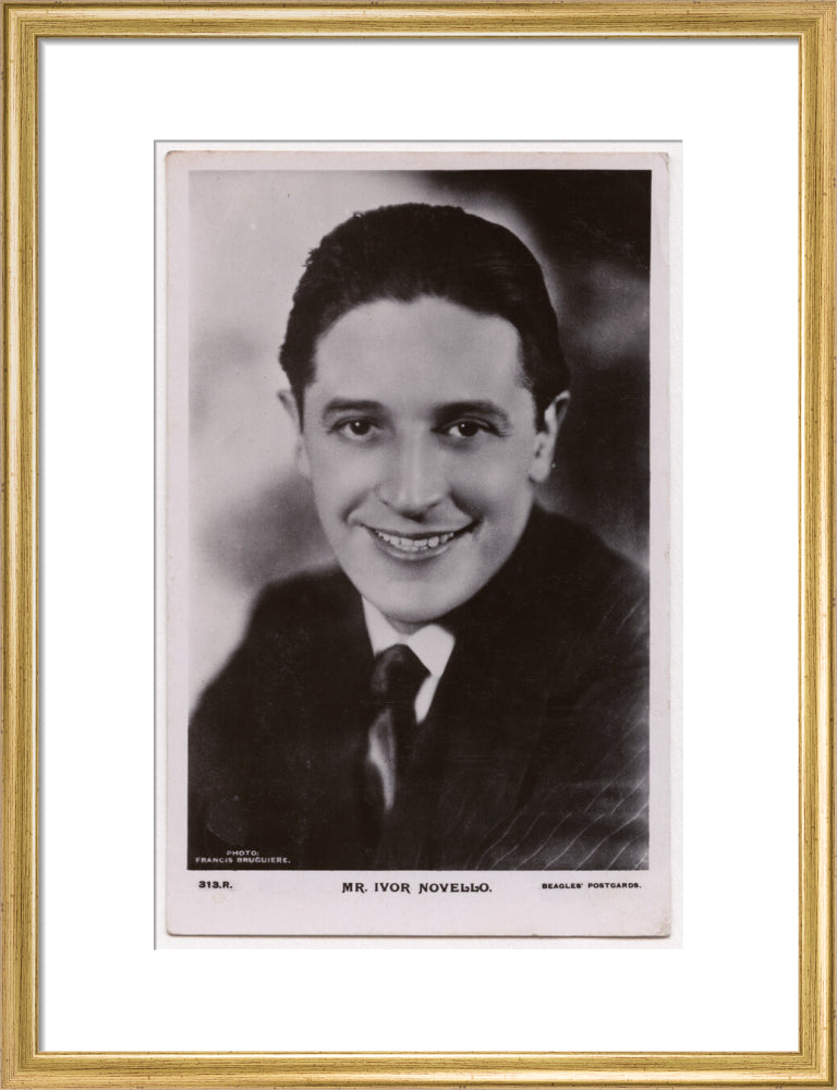 Ivor novello portrait print (art print, medium, gold frame)