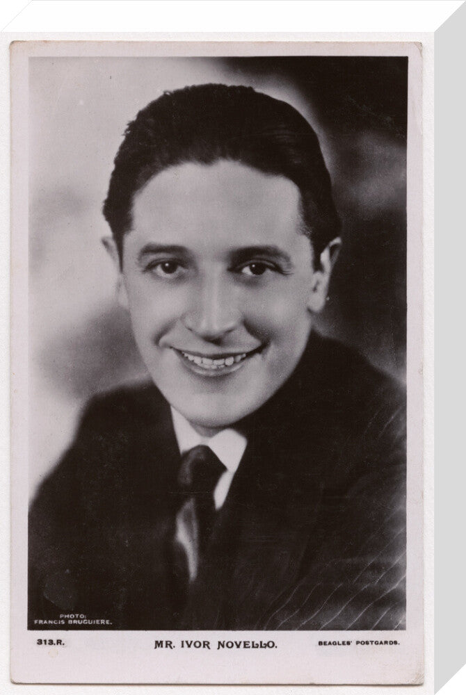 Ivor novello portrait print (stretched canvas, medium, no frame)