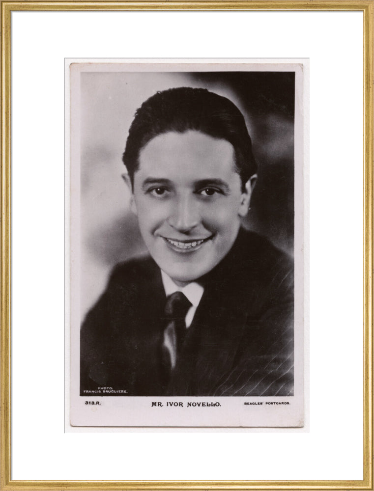 Ivor novello portrait print (art print, extra large, gold frame)