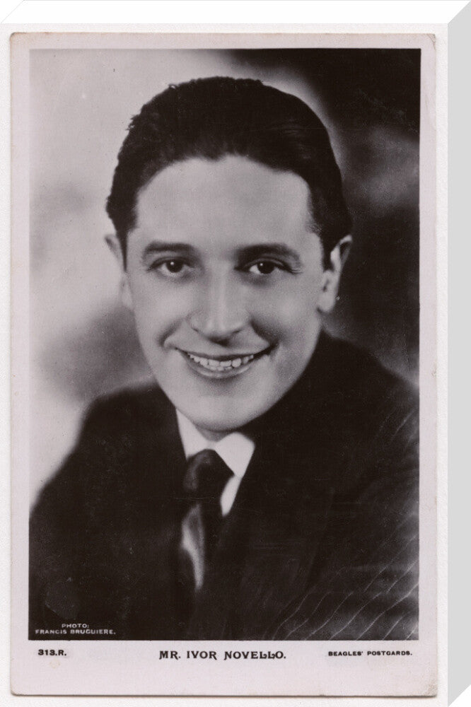 Ivor novello portrait print (stretched canvas, large, no frame)