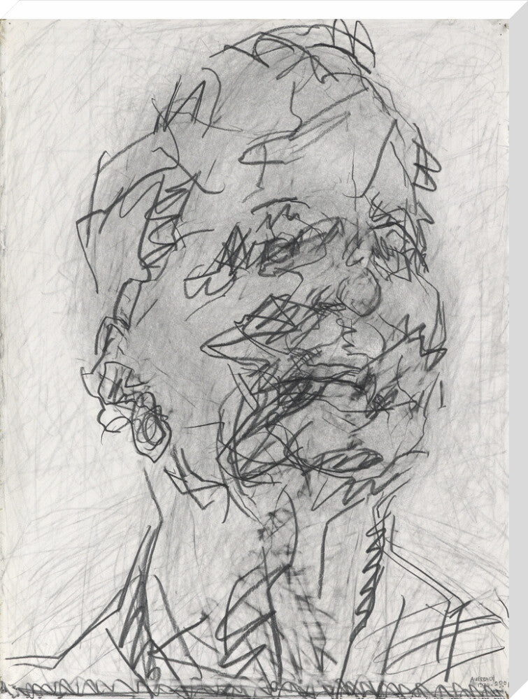 Frank auerbach portrait print (stretched canvas, extra large, no frame)