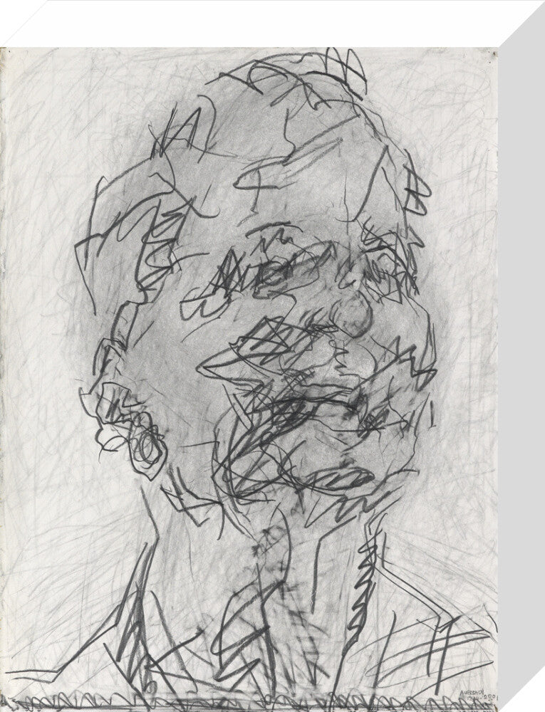 Frank auerbach portrait print (stretched canvas, small, no frame)