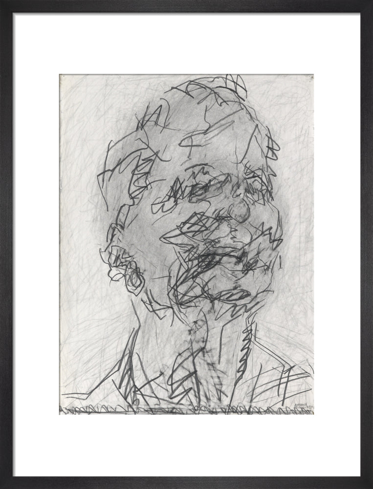 Frank auerbach portrait print (art print, medium, black frame)