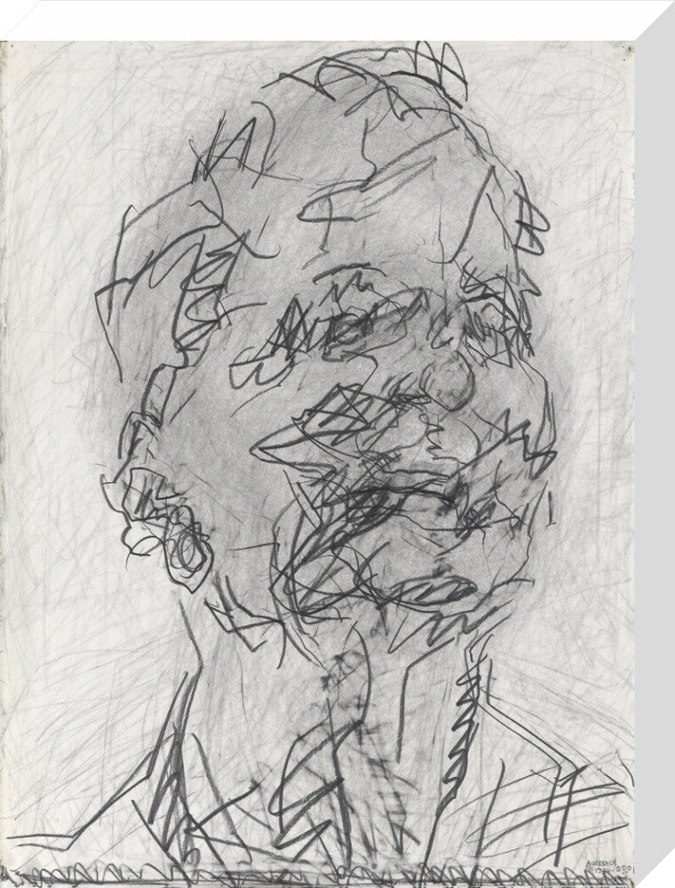 Frank auerbach portrait print (stretched canvas, medium, no frame)
