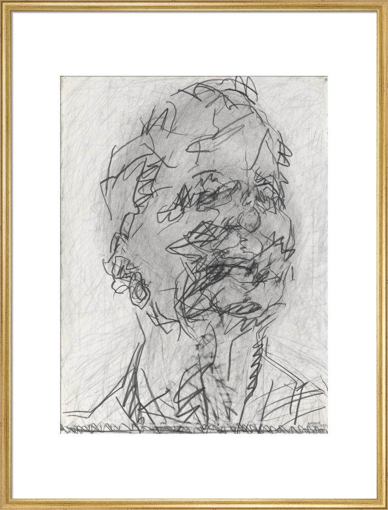 Frank auerbach portrait print (art print, extra large, gold frame)