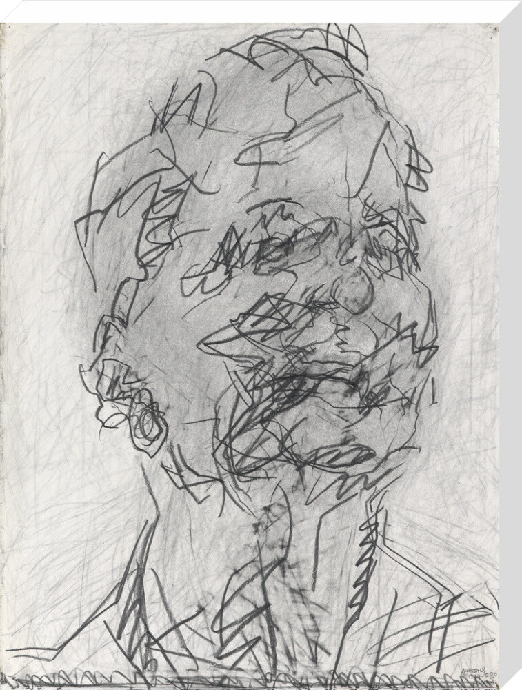Frank auerbach portrait print (stretched canvas, large, no frame)