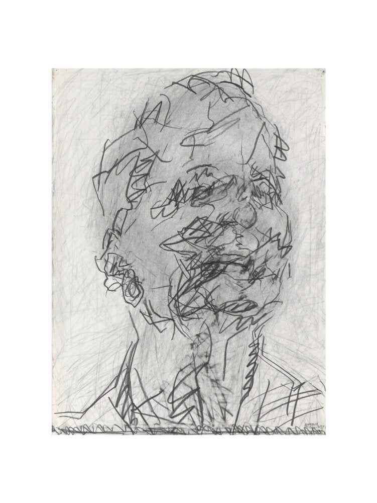 Frank auerbach portrait print (art print, extra large, no frame)