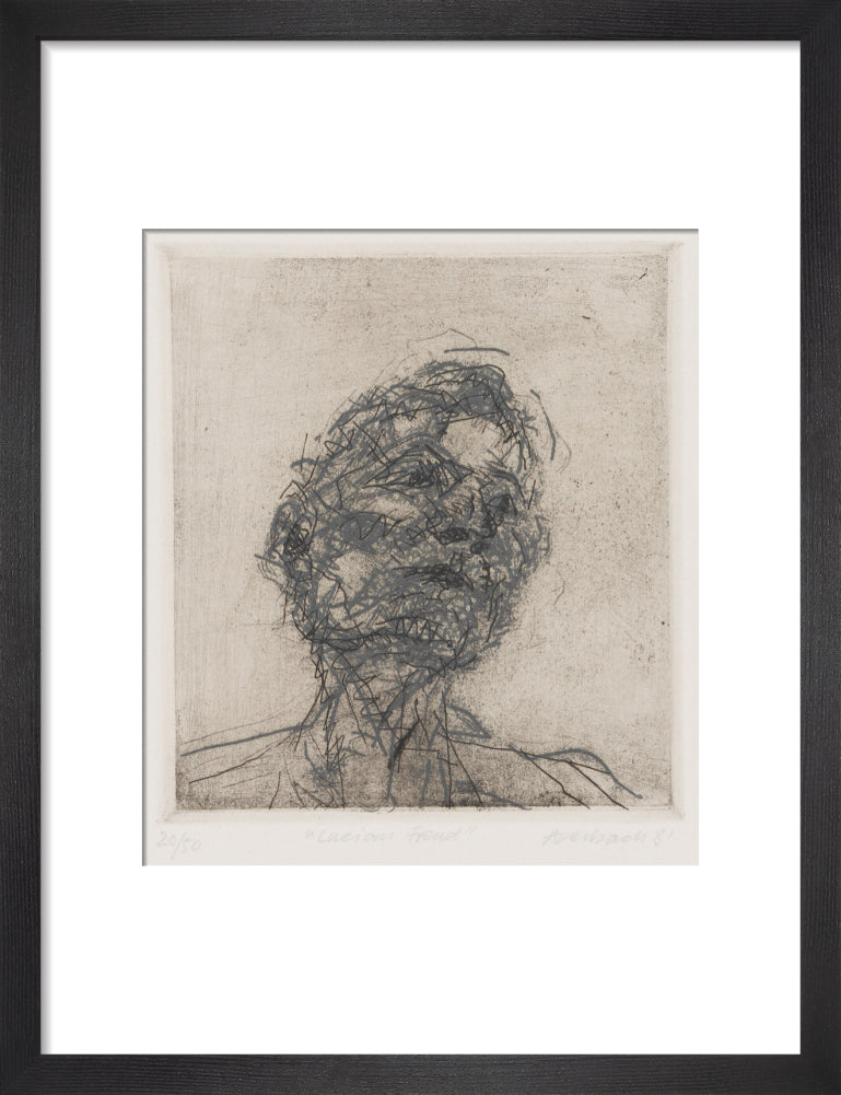 Lucian freud portrait print (art print, small, black frame)