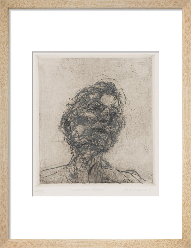 Lucian freud portrait print (art print, small, natural frame)