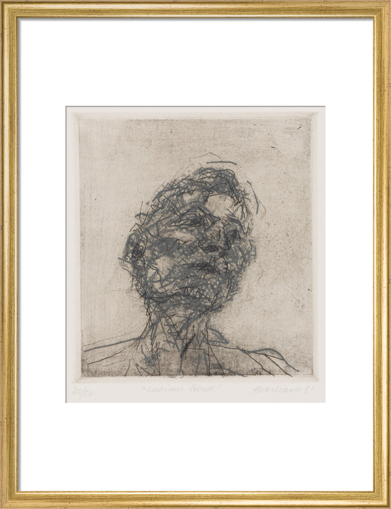 Lucian freud portrait print (art print, medium, gold frame)