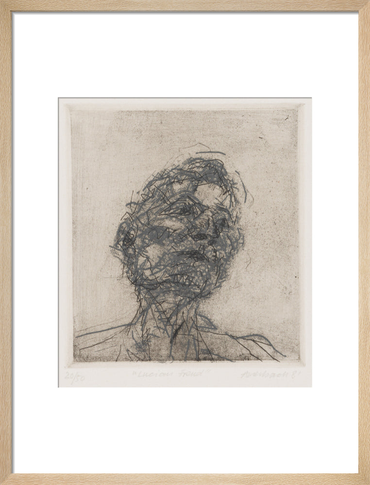 Lucian freud portrait print (art print, medium, natural frame)